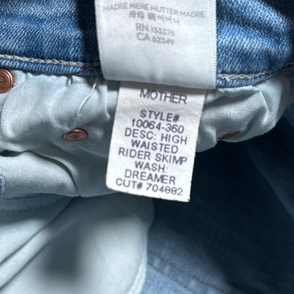 Mother High Waisted Rider Skimp Dreamer Distressed Straight Leg Jeans Womens 28 - Picture 11 of 14